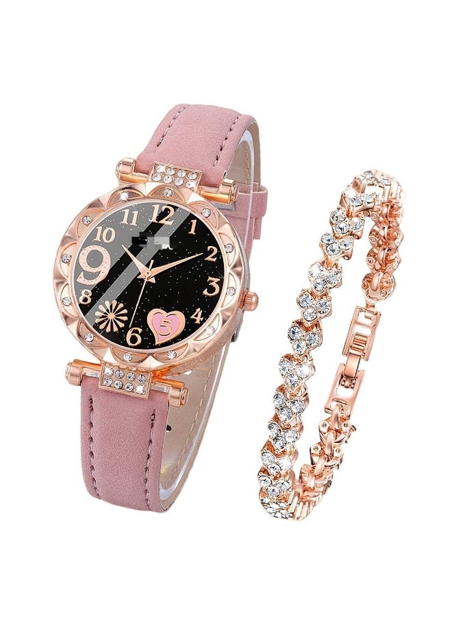 Women's Water-Resistant Leather Analog Watch Set - Classic Stylish Design for Business & Casual Wear - Elegant Ladies Wristwatch Gift for Her - Image 2