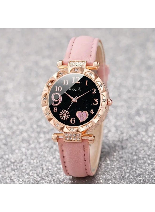 Women's Water-Resistant Leather Analog Watch Set - Classic Stylish Design for Business & Casual Wear - Elegant Ladies Wristwatch Gift for Her - Image 3