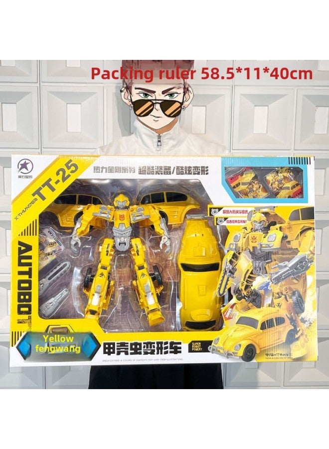 Children's Boy Deformation Toy King Kong Mecha Wasp Optimus God Of War Robot Kindergarten Institution Enrollment Gift-Color:Basalt Warrior Alliance (yellow And Blue Colors Random) 6001 - Image 3