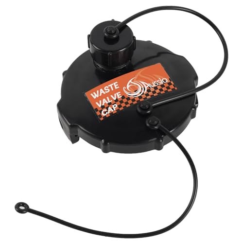 Aussio 1Pack Black T10201 Waste Valve Cap with Bayonet Hook 3 with Capped 34 GHT RV Sewer Cap - Image 1