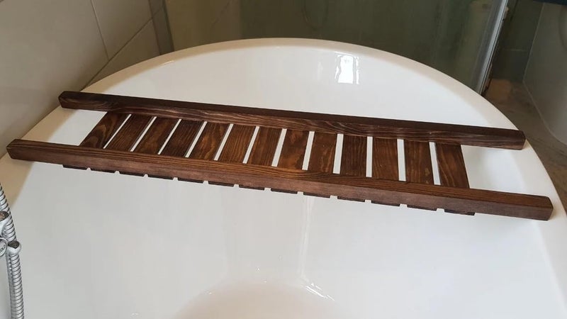 RuPS Modern Solid Wood Bathtub Tray/Bath Caddy/Bath Shelf for Bathroom, Pool, Premium Spa Home Light Weight Shelf, Wooden Shower Shelf/Bath Table, Pool Tray. - Image 1