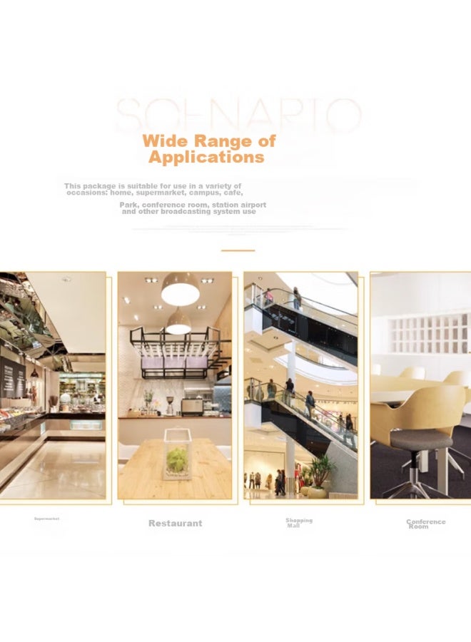 SAST Sast Dw70 Constant Voltage Wall-Mounted Speaker 30W For Meetings, Shops, Commercial Projects, Passive Conference, Dance Rooms, Home Use, Background Music, Public Address System Speaker, Black - Image 5