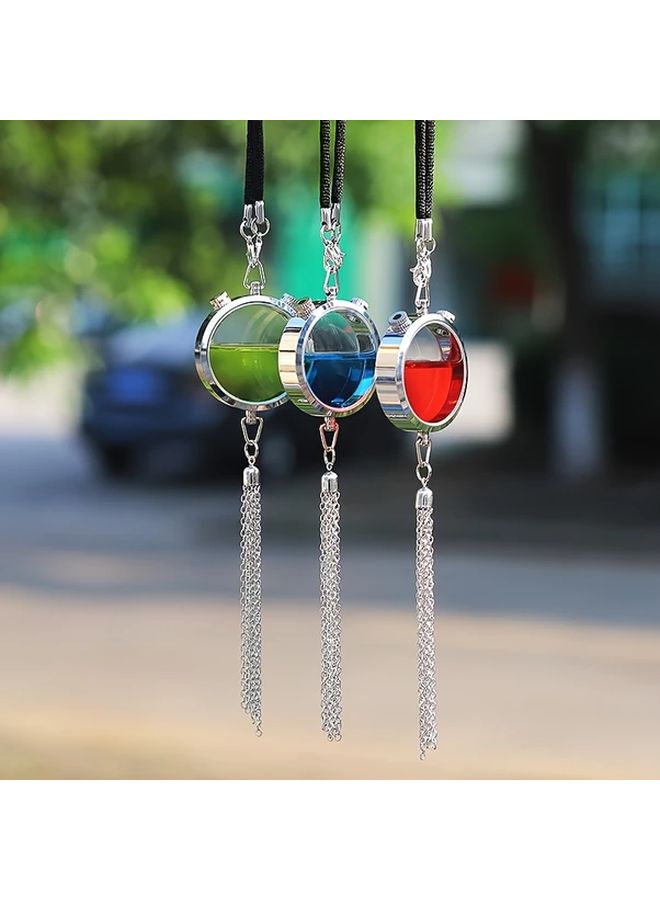 Stainless Steel Car Air Freshener Pendant Empty Aromatherapy Diffuser Bottle - Image 1