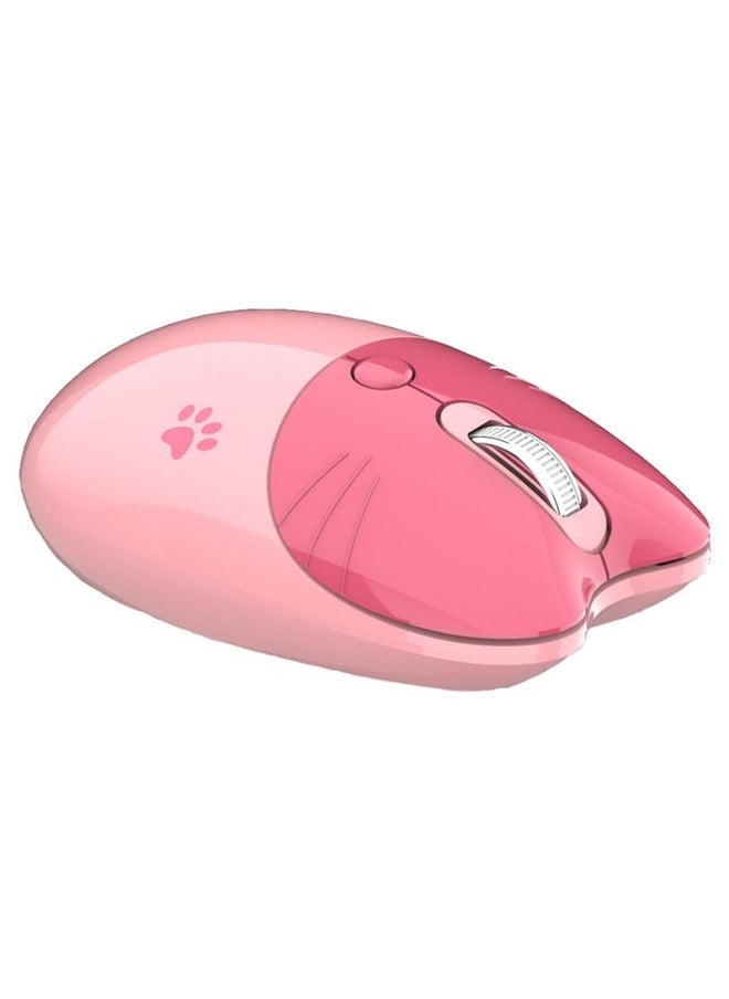 BURAQ - M3 3 Keys Cute Silent Laptop Wireless Mouse, Spec: Bluetooth Wireless Version (Pink) - Image 1
