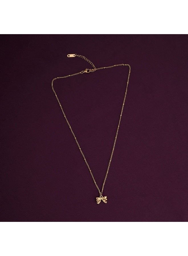 PALMONAS Ribbon Pendant Necklace for Women - Waterproof & Anti-Tarnish - Image 4