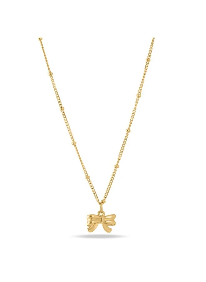 بالموناس PALMONAS Ribbon Pendant Necklace for Women | 18K Gold Plated, Waterproof & Anti-Tarnish