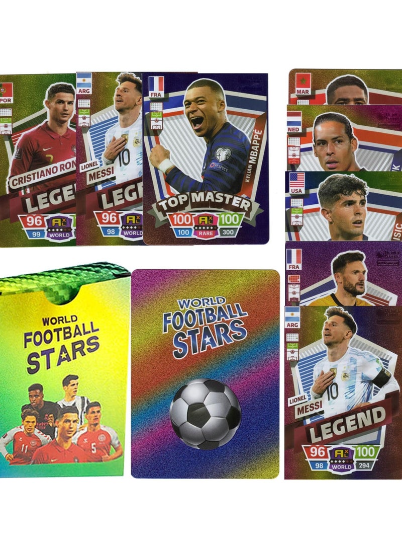 Maanys RainbowFootball Star Cards Deck Box, World Cup 2022 Players Sticker Collection Pack of 55 Stickers (Silver) - Image 1