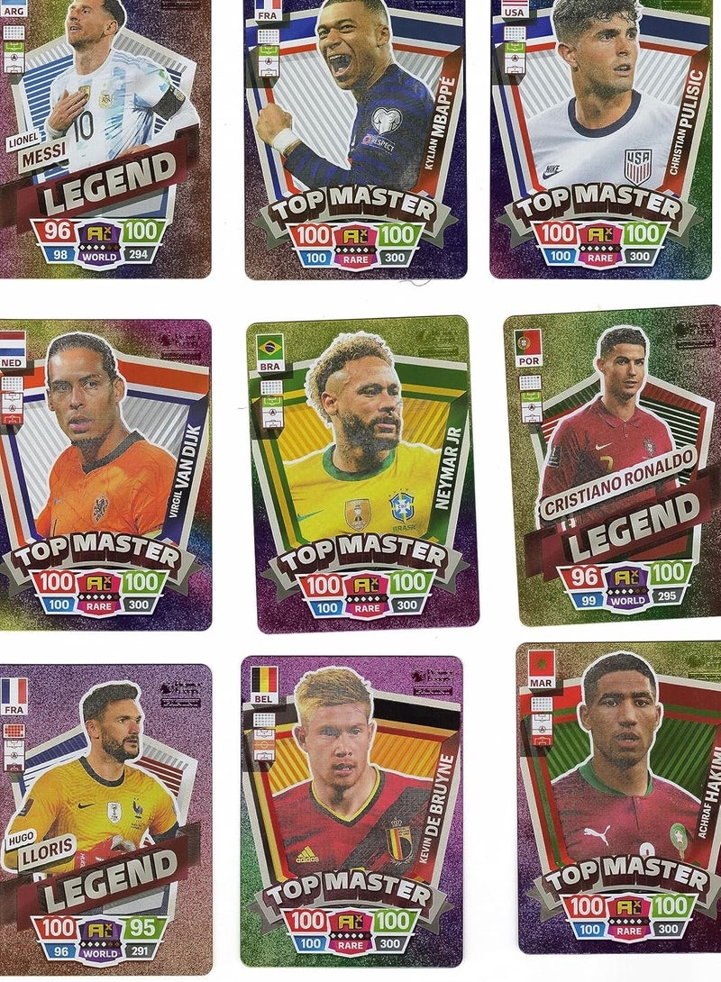 Maanys RainbowFootball Star Cards Deck Box, World Cup 2022 Players Sticker Collection Pack of 55 Stickers (Silver) - Image 2