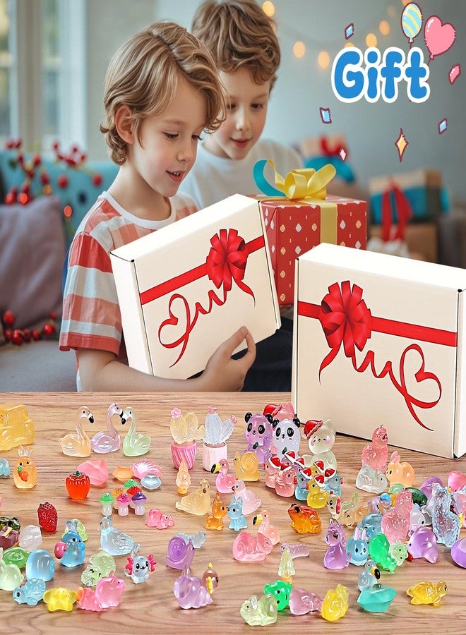 EKisemio 130pcs Luminous Mini Resin Animals Figures to Hide Miniature Figurines Glow in The Dark for Miniature Fairy Garden Accessories Micro Landscape Aquarium Ornaments Kit Dollhouse Decor Crafts - Image 5