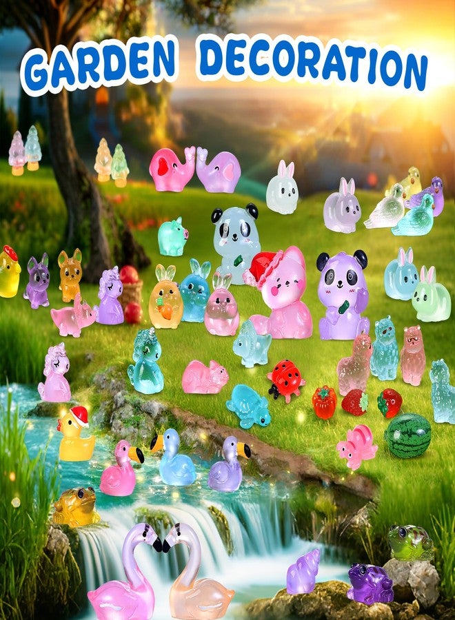 EKisemio 130pcs Luminous Mini Resin Animals Figures to Hide Miniature Figurines Glow in The Dark for Miniature Fairy Garden Accessories Micro Landscape Aquarium Ornaments Kit Dollhouse Decor Crafts - Image 4