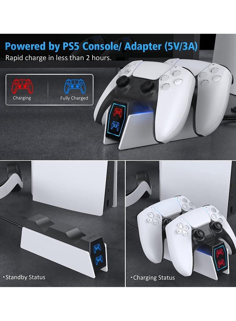 Eworld PS5 Fast Charging Station, 2H Dual Sense Controller Charger for PlayStation 5, Upgraded Dock with USB & Type-C Cables, LED Indicators, and Energy-Saving Design - Image 5