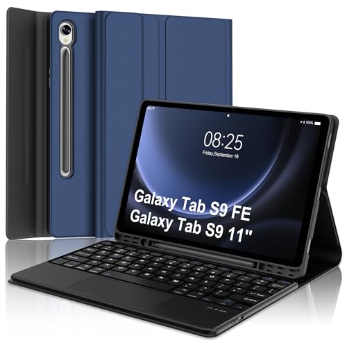 SENGBIRCH Keyboard Case for Samsung Tablet S10FE/S9FE 10.9 Inch, Touch Keypad for Galaxy Tab S9, Detachable Trackpad for Samsung Galaxy S10FE 5G with Pen Slot Folio Cover for S9 11''/S9FE 10.9'' Tab, Navy Blue - Image 1