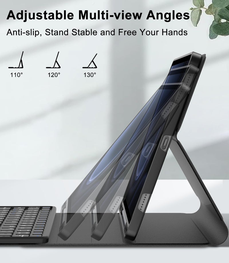 SENGBIRCH Keyboard Case for Samsung Tablet S10FE/S9FE 10.9 Inch, Touch Keypad for Galaxy Tab S9, Detachable Trackpad for Samsung Galaxy S10FE 5G with Pen Slot Folio Cover for S9 11''/S9FE 10.9'' Tab, Navy Blue - Image 4