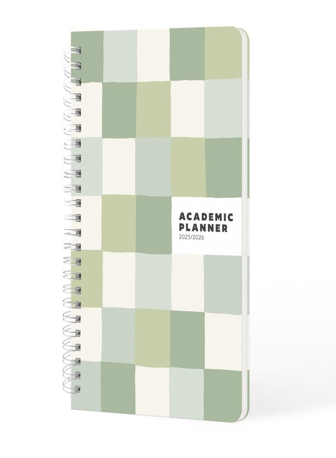 Sweetzer & Orange Academic Planner 2025-2026 - Student Planner for August 2025 to July 2026 - Weekly & Monthly Layout - Sturdy Cover & Stickers - Checkered Green Design - 5.5” x 8.5” - Image 1