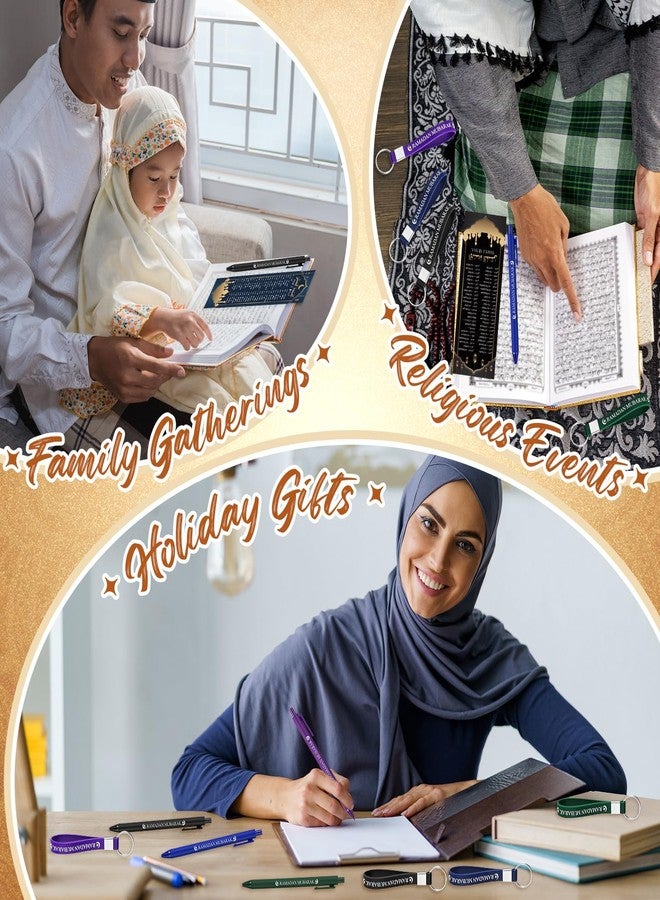 Resurhang مجموعة هدايا عيد رمضان المبارك من ريسورهانغ، 36 قطعة، تتضمن فواصل كتب بأسماء الله الحسنى (99 اسمًا)، أقلام حبر جاف، سلاسل مفاتيح، هدايا تذكارية لحفلات العيد والرمضان، مصحف، زينة حفلات إسلامية عربية. - Image 5