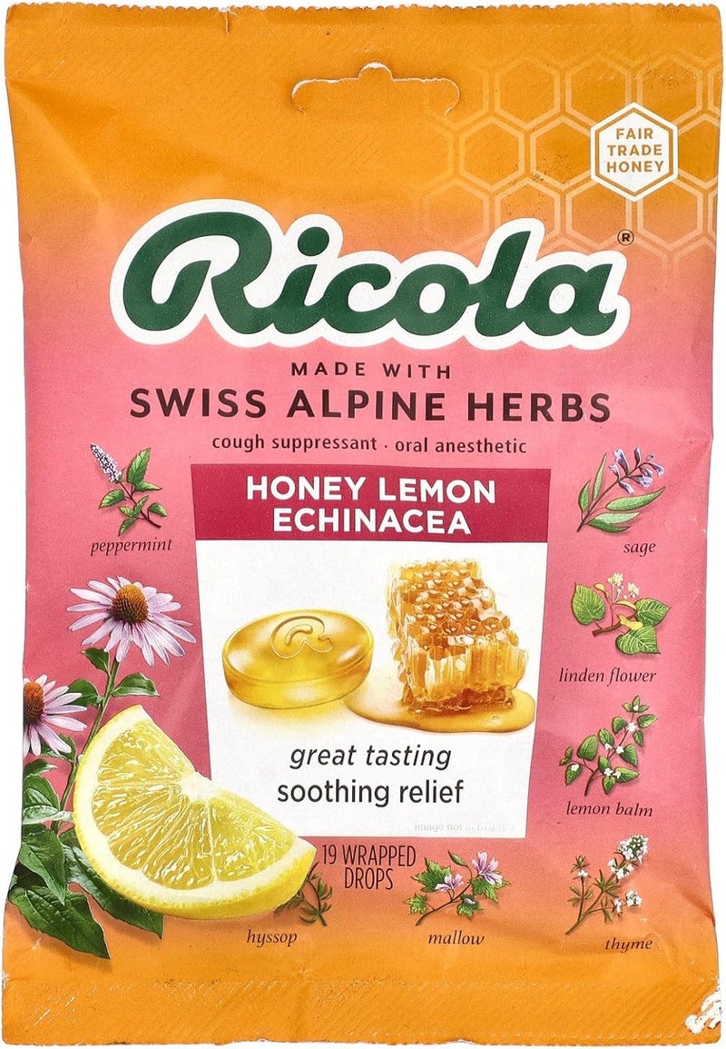 Ricola ري كولا بالعسل والليمون مع إشنسا حبوب السعال 19 حبة عبوة 1 - Image 1