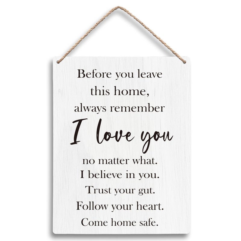 FUGWN Before You Leave This Home Sign House Decor, LoveDecor, I Love You Sign, LoveWall Decor, Inspirational WallDecor, Entryway Wall Decors, Motivational Wall Decors - Image 1