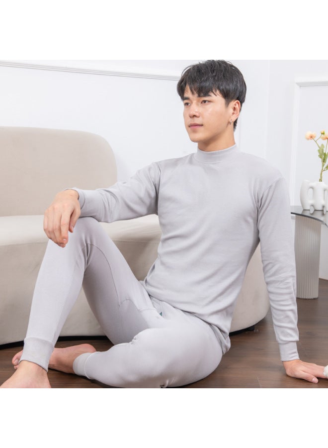 New Pure Cotton Autumn Clothes And Pants For Men, Round Neck, All-cotton Thermal Underwear For Women And Men, Thin Cotton Sweater Set For Middle-aged And Elderly People