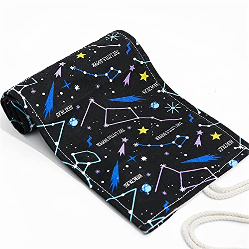 DIYOMR 24/36/72 Slots Pencil Wrap Pencil Rolls, Artist Colored Pencils Roll Up Bag Short Brushes Pouch Case Pencils Organizer for Drawing Coloring and Sketching (Constellation, 72slots) - Image 3