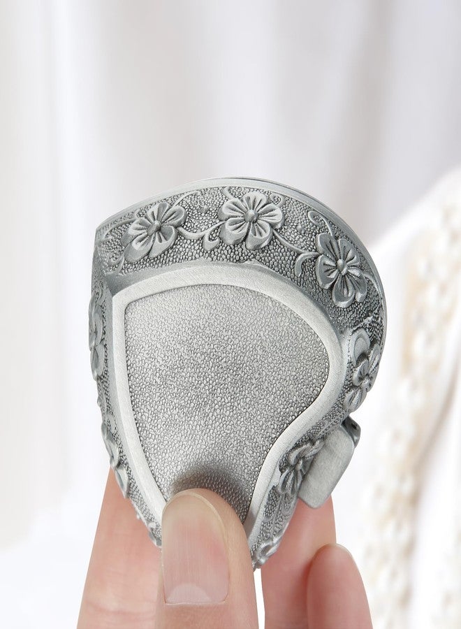 BAOPEND Vintage Metal Jewelry Gift Box, Small Heart Shape Trinket Storage Organizer Case for Ring/Earrings/Necklace/rosary, Keepsake Treasure Holder Box for Bedside Dresser Decorative (Style 1) - Image 3
