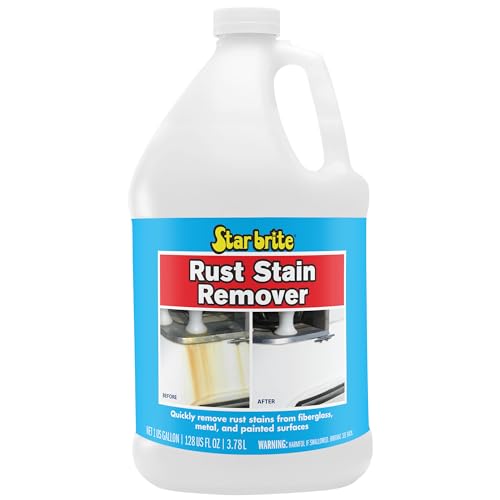 Star Brite ستار برايت مزيل بقع الصدأ تنظيف سهل للبقع الناتجة عن التآكل على الألياف الزجاجية والفينيل والمعادن والأسطح المطلية 128 أونصة 1 جالون - Image 1