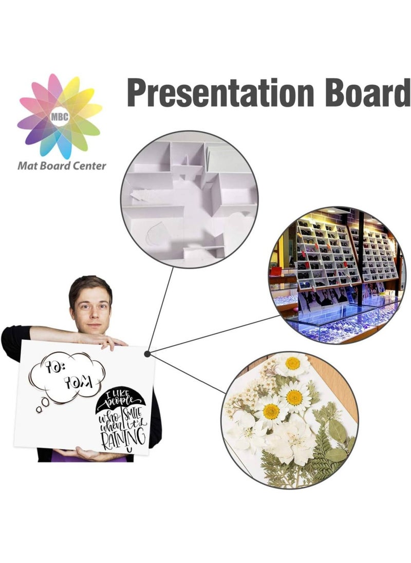 Mat Board Center Pack of 10 1 8 White Foam Core Backing Boards 18x24 White