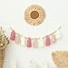 DCJHFJ Boho Yarn Tassel Garland Pink Banner with Wood Beads Wall Hanging for Baby Shower Kids Bedroom Nursey Decor - Image 3