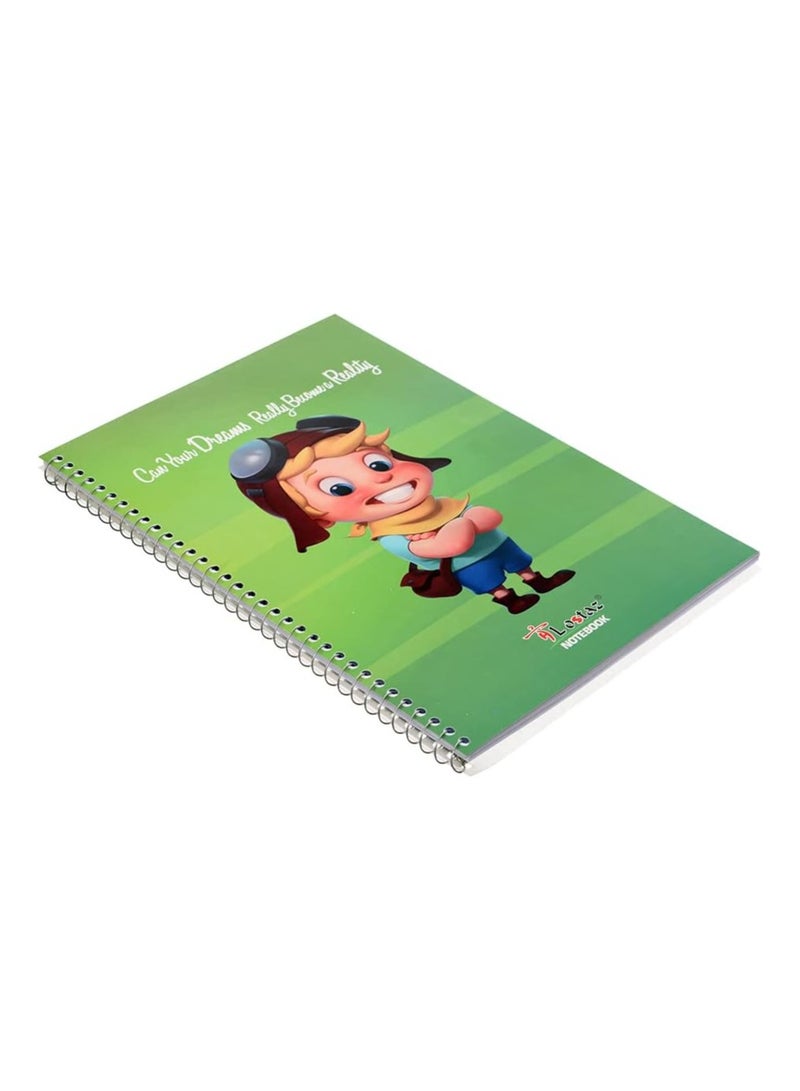 A4-mix high quality spiral math notebook (1/2 squares) 21 * 29.7 cm 80 sheets -Multicolour - Image 1