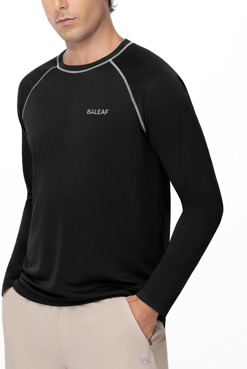 Baleaf Men's Sun Protection Shirts UV SPF UPF 50+ Long Sleeve Rash Guard Fishing Running Quick Dry Lightweight - Image 3