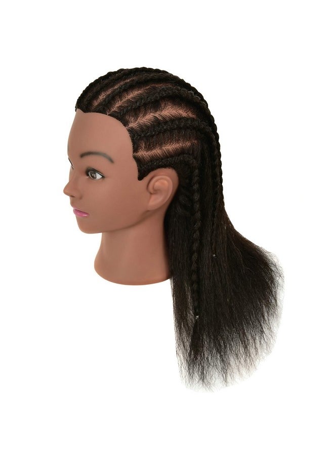 LOHXINHAIR - LOHXINHAIR Real 100% Human Hair Mannequin Head with Stand for Hairdresser Practice Braiding Styling Cosmetology Manikin Doll Training Head - Image 1