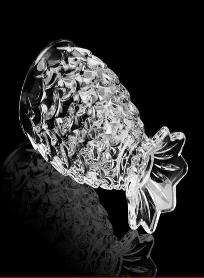 Kosh كأس صغير بتصميم فاخر من الكريستال الشفاف ذو قاعدة ثقيلة على شكل أناناس، مناسب للفودكا والتيكيلا والمشروبات الكحولية الصغيرة وتذوق النبيذ وسكب الكوكتيلات - (60 مل تقريبًا) (شكل أناناس/سمكة فقاعية، عبوة من 12) - Image 4