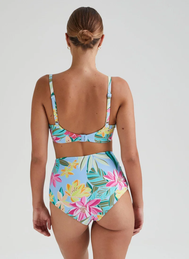 Matalan Multicoloured Tropical Floral High Waisted Bikini Bottoms