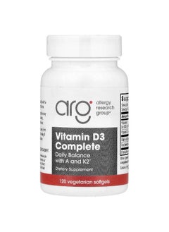Allergy Research Group Allergy Research Group, Vitamin D3 Complete, 120 Vegetarian Softgels  - Image 1