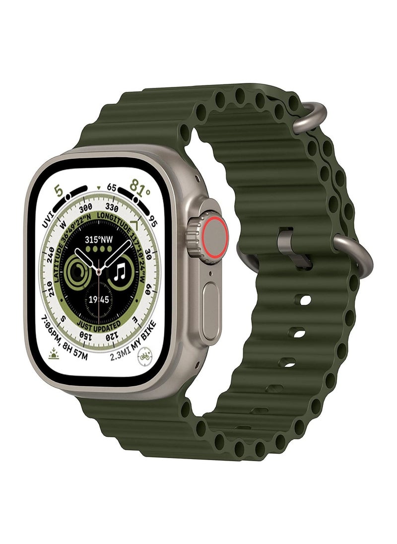 Generic - Ocean Watch Band Silicon Band for Apple Watch Ultra 1/2 49mm 46mm 45mm 44mm 42mm, Silicone Sport Strap Compatible with iwatch Series 10 9 8 7 6 5 4 3 2 1 SE - Image 1