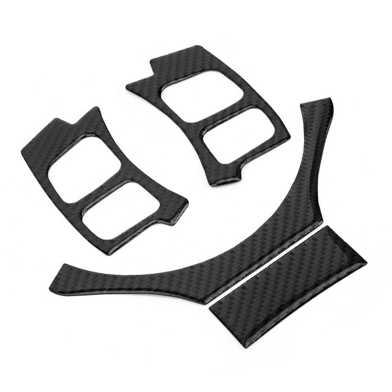 Carbon Fiber Steering Wheel Trim Cover 4Pcs Set Compatible with LEXUS IS250 IS300 IS350 2014-2018 - Scratch-Resistant UV-Resistant Carbon Fiber Trim for Car Interior Upgrade - Image 2