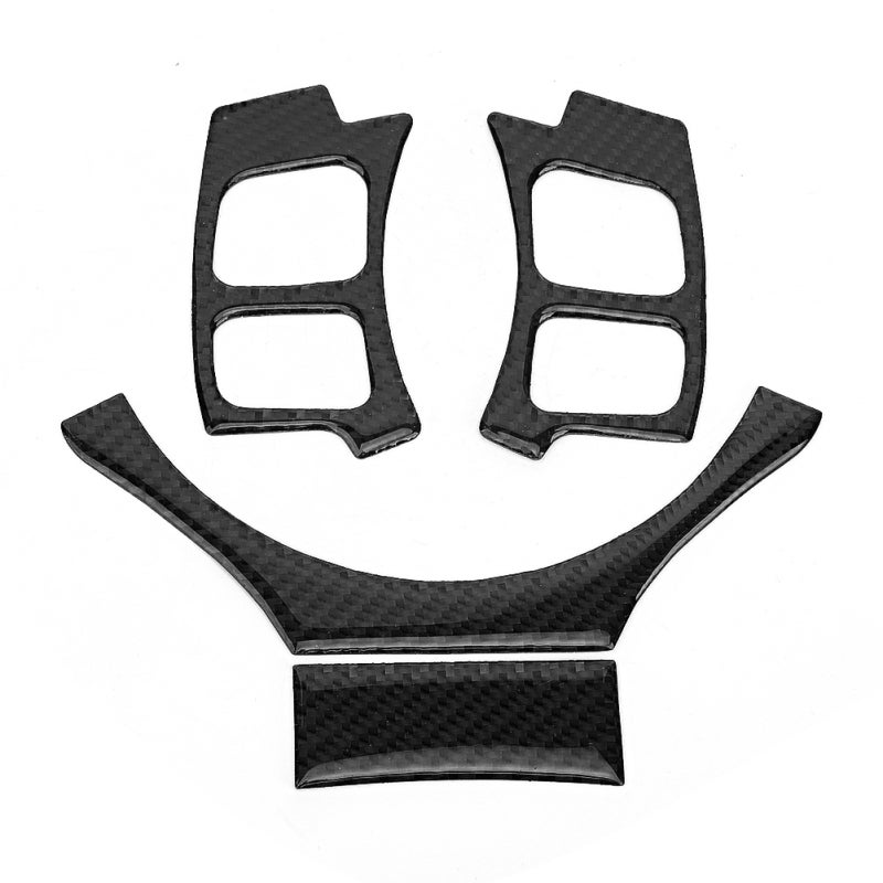 Carbon Fiber Steering Wheel Trim Cover 4Pcs Set Compatible with LEXUS IS250 IS300 IS350 2014-2018 - Scratch-Resistant UV-Resistant Carbon Fiber Trim for Car Interior Upgrade - Image 1