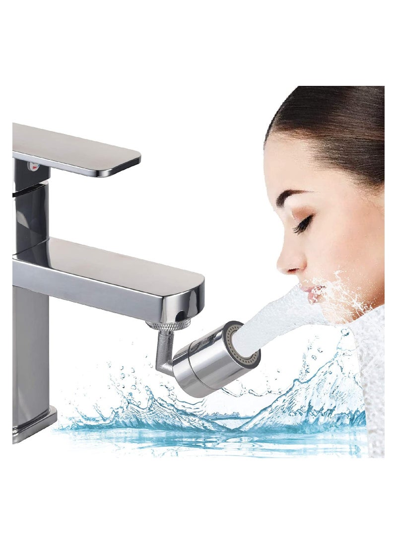 Excefore - Universal Faucet Aerator 720° Rotate 2 Modes Swivel Kitchen Sink Tap Aerator Stainless Steel Water-saving Tap Attachment with Nozzle Adapter Bathroom Sink Spray Aerator Anti-Splash Faucet - Image 1