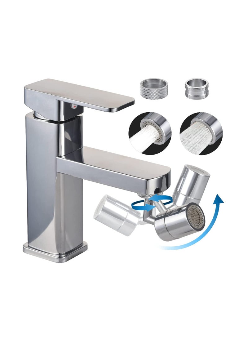 Excefore - Universal Faucet Aerator 720° Rotate 2 Modes Swivel Kitchen Sink Tap Aerator Stainless Steel Water-saving Tap Attachment with Nozzle Adapter Bathroom Sink Spray Aerator Anti-Splash Faucet - Image 1