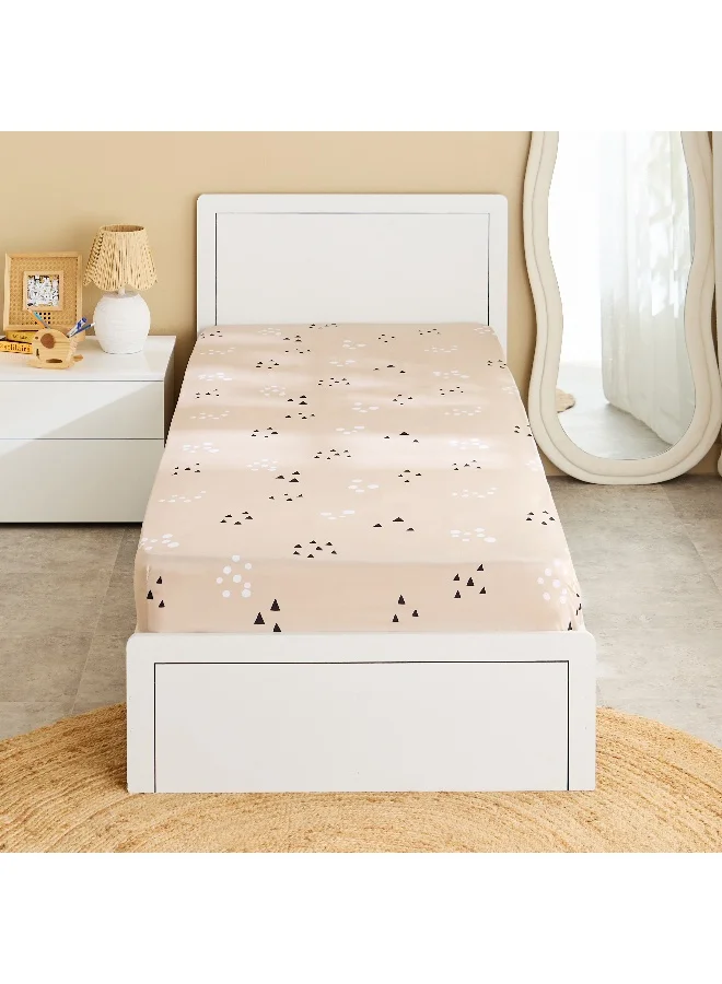 Home Box Joy Slumber Safari Single Microfibre Fitted Sheet - 90x200+25 cm