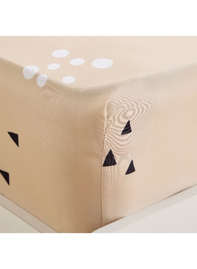 Home Box Joy Slumber Safari Single Microfibre Fitted Sheet - 90x200+25 cm