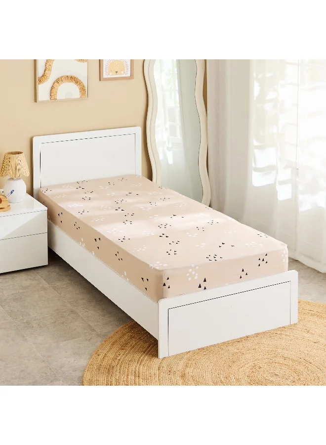 Home Box Joy Slumber Safari Single Microfibre Fitted Sheet - 90x200+25 cm