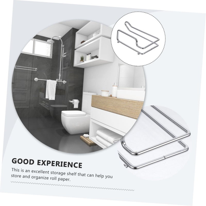 Carbon Steel Toilet Paper Holder Minimalist Wall Mount Paper Rack - Image 5