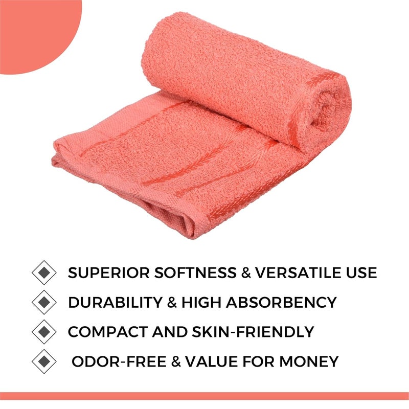 Kuber Industries Kuber Industries Face Towel Cotton Towels for Facewash Towels for Daily use Workout Hand Towel Lining Design 14x21 Inch Pack of 5 Orange  - Image 4