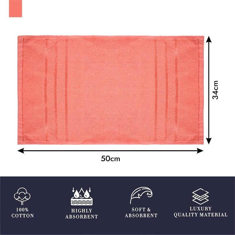 Kuber Industries Kuber Industries Face Towel Cotton Towels for Facewash Towels for Daily use Workout Hand Towel Lining Design 14x21 Inch Pack of 5 Orange  - Image 3