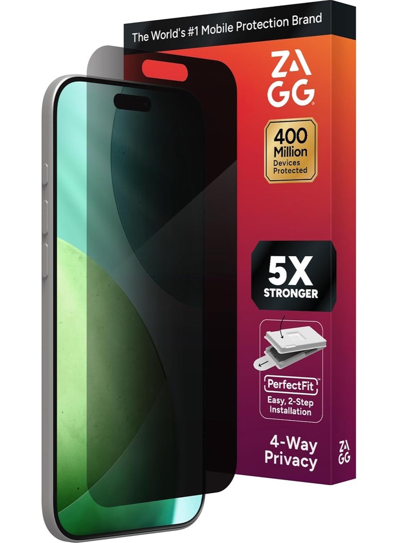 زاج واقي شاشة Privacy XTR لهاتف iPhone Air - فلتر خصوصية رباعي الاتجاهات يغطي الشاشة بالكامل، أقوى بخمس مرات، زجاج مقسى مقاوم لبصمات الأصابع، ملمس ناعم، تركيب سهل بخطوتين. - Image 1