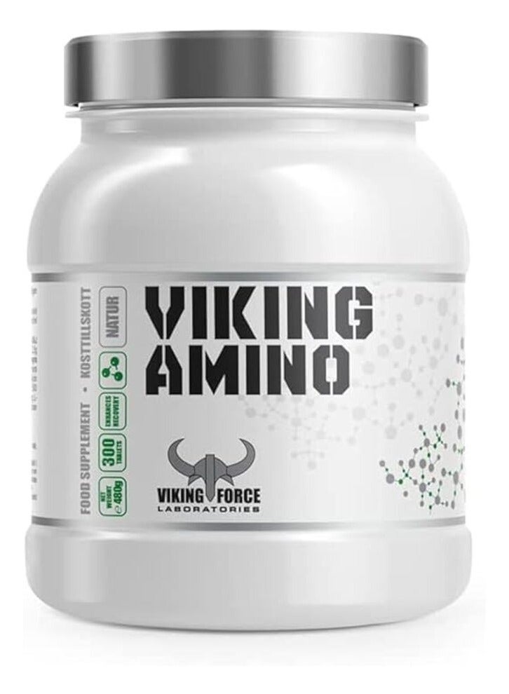 VIKING FORCE LABORATORIES Viking Amino- Natural Flavour Tablets to enhance recovery, 300 tablets, 480g, Increase Protein Intake without adding calories - Image 1
