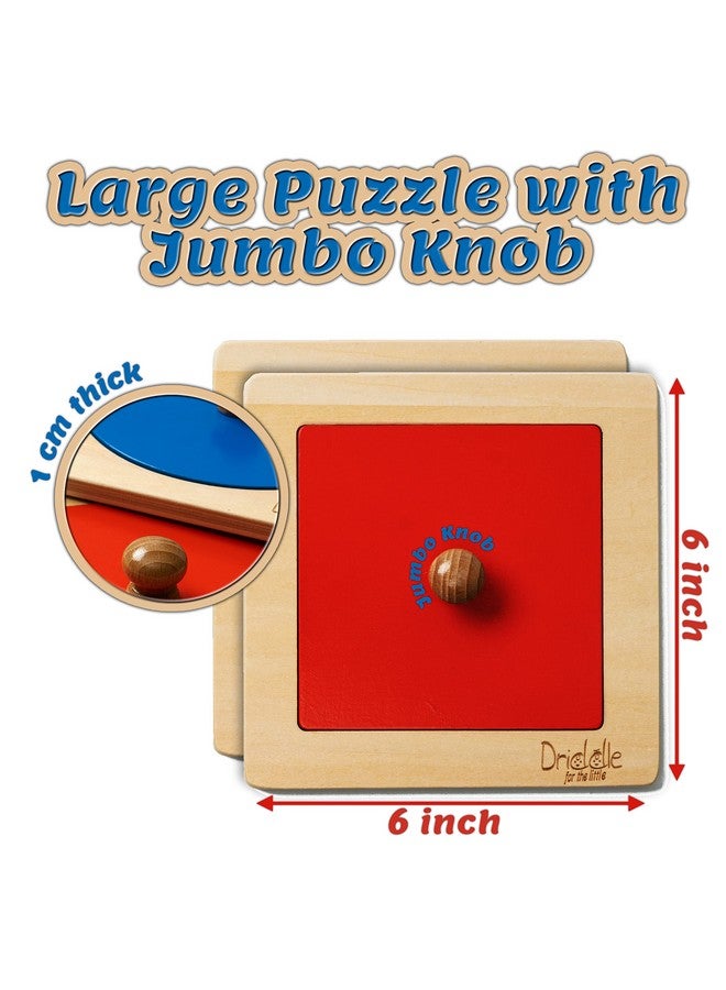 Driddle Montessori Toys - Wooden Knob Shape Puzzles - Mirror & Photo Insert - Learn Colors & Shapes Interactive Baby & Toddler Toys - Image 3