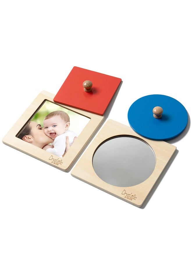 Driddle Montessori Toys - Wooden Knob Shape Puzzles - Mirror & Photo Insert - Learn Colors & Shapes Interactive Baby & Toddler Toys - Image 5
