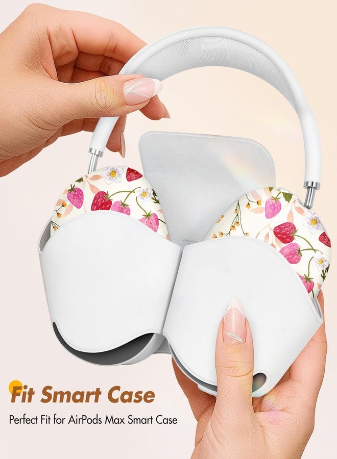 أغطية حماية Joyleop لسماعات AirPods Max - أغطية متينة وصلبة لسماعات AirPods Max، حافظة سماعات رأس أنيقة بتصميم فريد، إكسسوارات أساسية رائعة لسماعات الرأس، بنقشة زهور وتوت. - Image 4