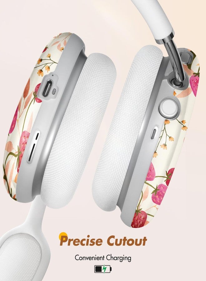 أغطية حماية Joyleop لسماعات AirPods Max - أغطية متينة وصلبة لسماعات AirPods Max، حافظة سماعات رأس أنيقة بتصميم فريد، إكسسوارات أساسية رائعة لسماعات الرأس، بنقشة زهور وتوت. - Image 3